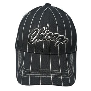 Chicago Strapback Baseball Cap Black One Size Adjustable Embroidered Tyvis